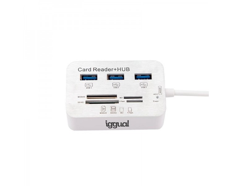 Iggual Hub Usb 3.0 X 3P + Lector Tarjetas Usb 3.0