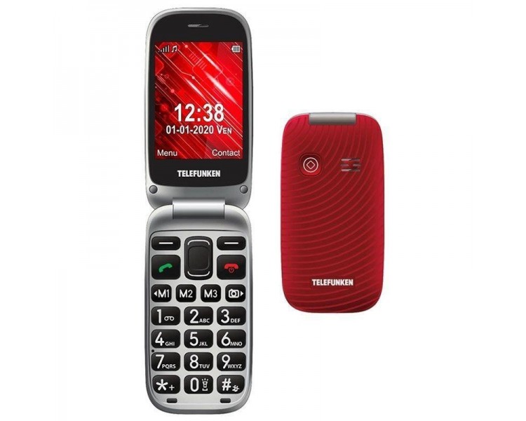 Teléfono Móvil Telefunken S560/ Para Personas Mayores/ Rojo