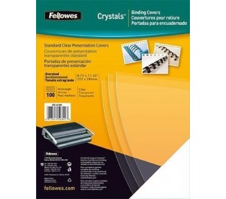 Fellowes Pack De 100 Portadas Pvc Transparente Cristal A4 18