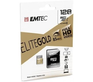 Memoria Sd Micro 128Gb Emtec Elite Gold 85Mb/S Sd + Adapter