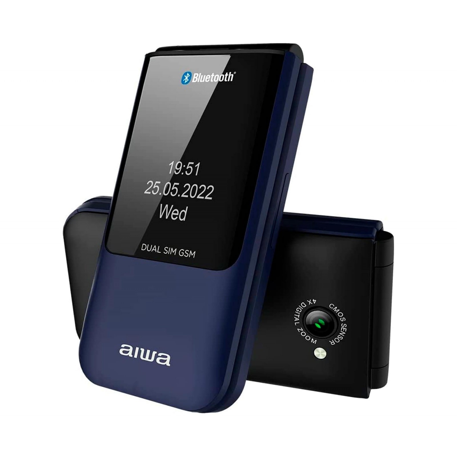 Movil Senior Fp-24Bl Blue Aiwa Diseño Flip Dualsim Botones G