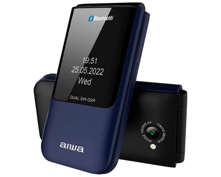 Movil Senior Fp-24Bl Blue Aiwa Diseño Flip Dualsim Botones G