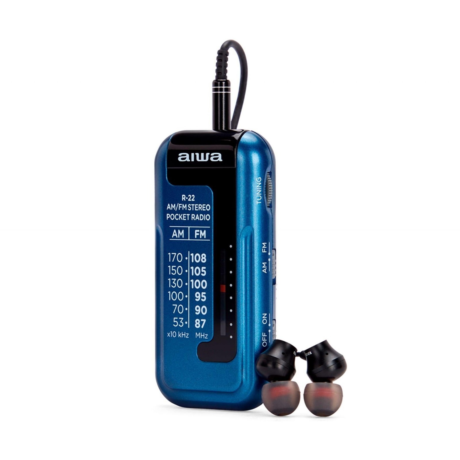 Radio Formato Mini Aiwa R-22Bl Am/Fm Hyperbass Color Azul