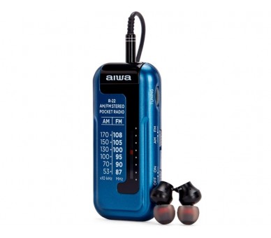 Radio Formato Mini Aiwa R-22Bl Am/Fm Hyperbass Color Azul