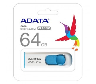 Adata Lapiz Usb C008 64Gb Usb 2.0 Blanco/Azul