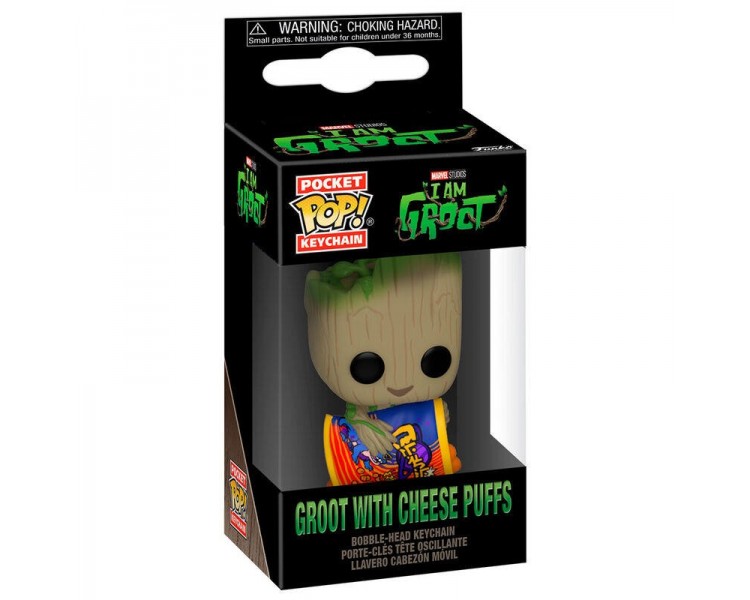 Llavero Pocket Pop Marvel I Am Groot - Groot With Cheese Puf