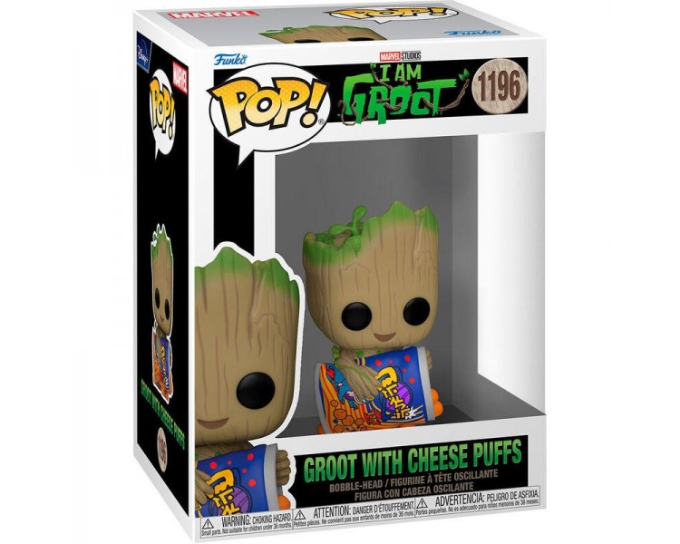 Figura Pop Marvel I Am Groot Groot With Cheese Puffs