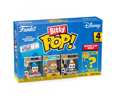 Blister 4 Figuras Bitty Pop Disney Sorcerer Mickey