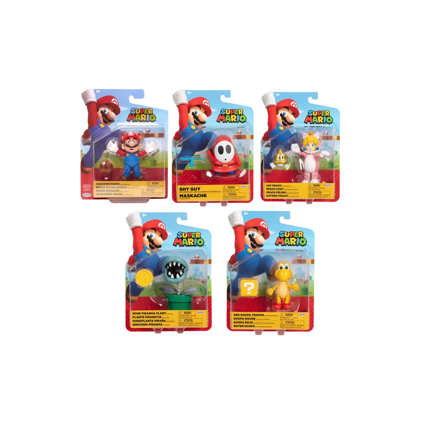 Pack 6 Figuras Super Mario Wave 28 Super Mario Nintendo 10Cm