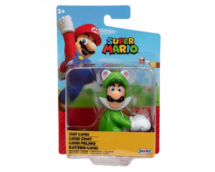 Figura Luigi Felino Super Mario Nintendo 6,5Cm