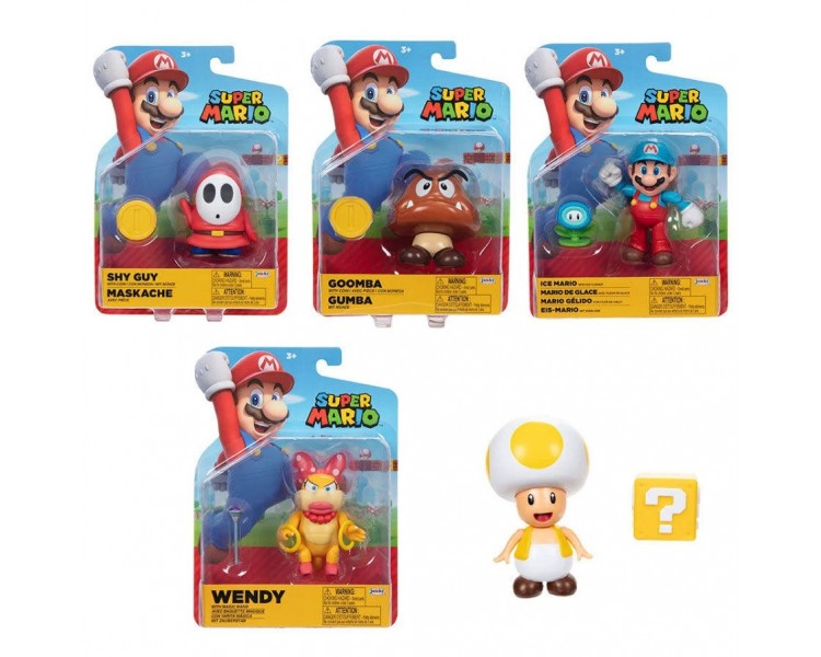 Pack 6 Figuras Super Mario Super Mario Bros 10Cm Surtido
