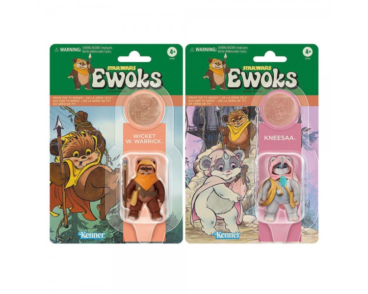 Figuras Wicket W Warrick & Kneesaa Ewoks Star Wars 9Cm