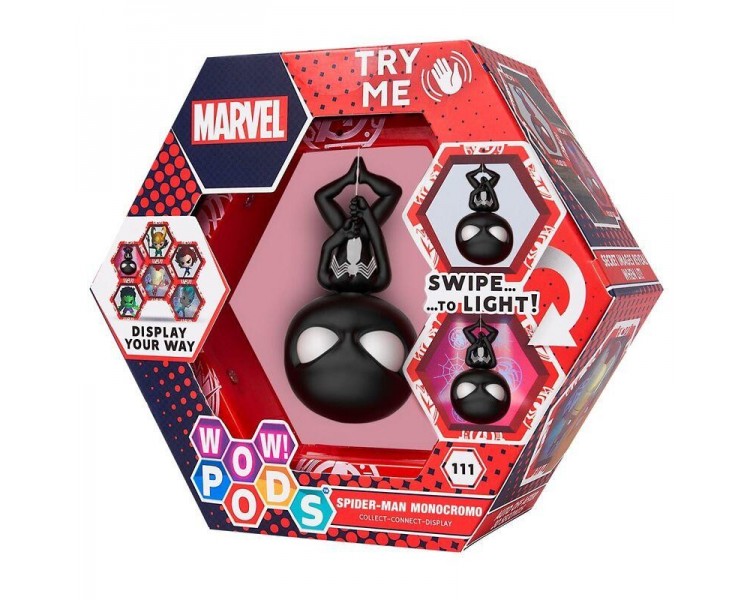 Figura Led Wow! Pod Spiderman Monochrome Marvel