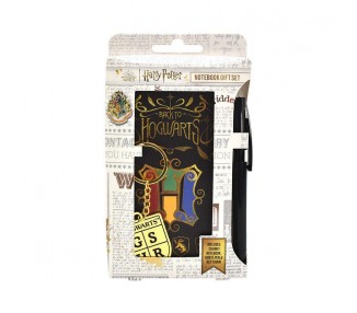 Blister Cuaderno + Llavero Hogwarts Harry Potter 6 Unidades