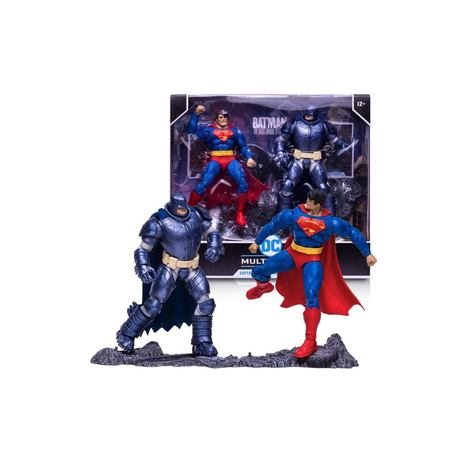 Figuras Superman + Armored Batman Multiverse Dc Comics 18Cm