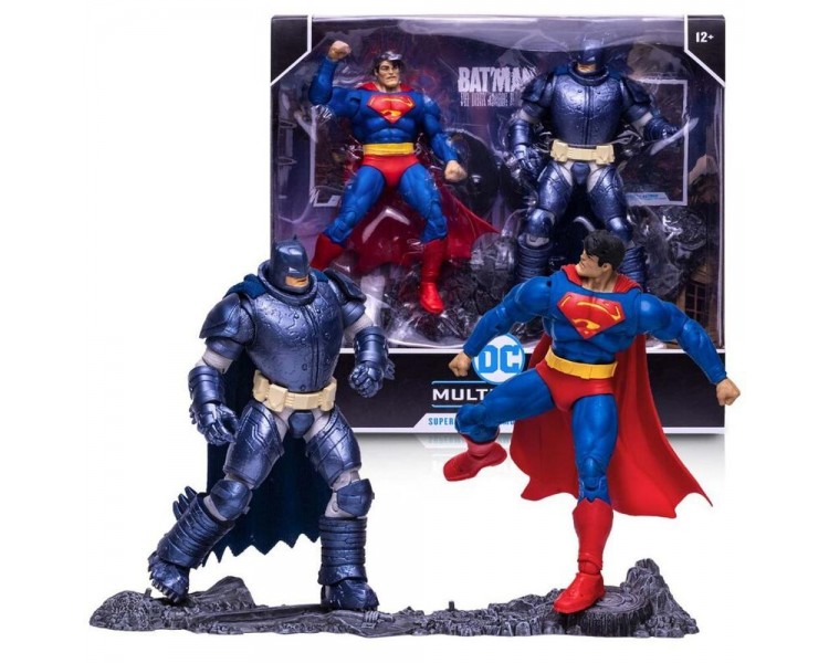 Figuras Superman + Armored Batman Multiverse Dc Comics 18Cm