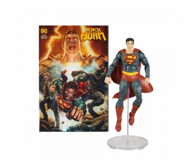 Figura Superman + Comic Black Adam Dc Comics 17Cm