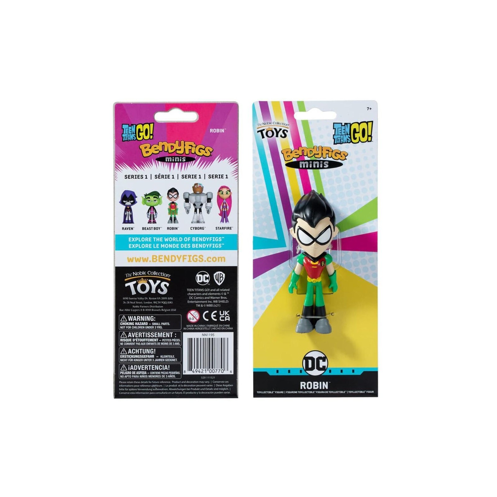 Figura Maleable Bendyfigs Minis Robin Teen Titans Go 11Cm