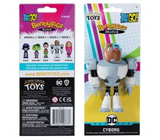 Figura Maleable Bendyfigs Minis Cyborg Teen Titans Go 11Cm