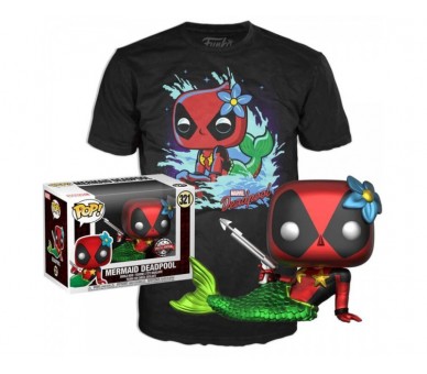 Set Figura Pop & Tee Marvel Deadpool Mermaid Exclusive