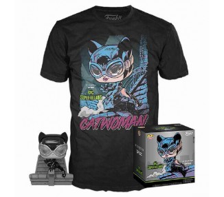 Set Figura Pop & Tee Dc Jim Lee Catwoman