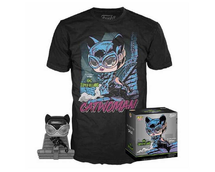 Set Figura Pop & Tee Dc Jim Lee Catwoman