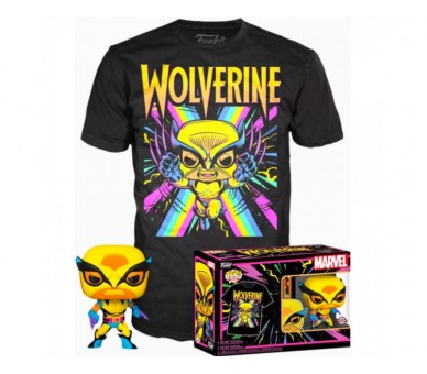 Set Figura Pop & Tee Marvel Wolverine Black Light