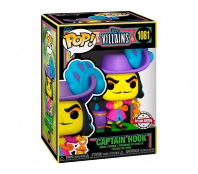 Figura Pop Disney Villains Hook Black Light Exclusive