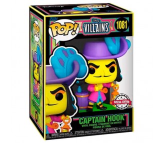 Figura Pop Disney Villains Hook Black Light Exclusive