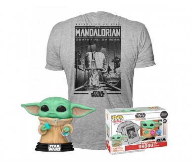 Set Figura Pop & Tee Star Wars Mandalorian Grogu Exclusive