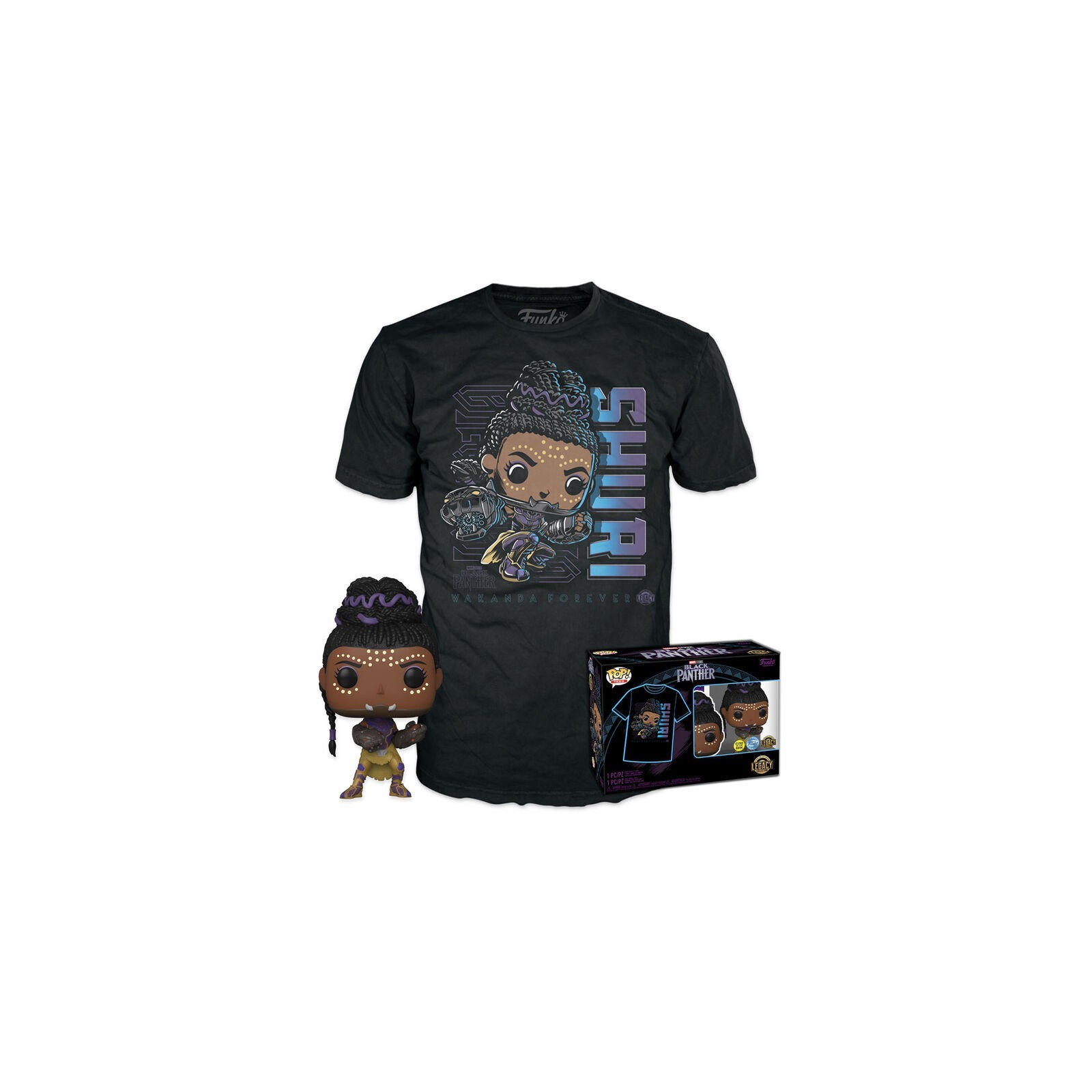 Set Figura Pop & Tee Marvel Black Panther Shury Exclusive