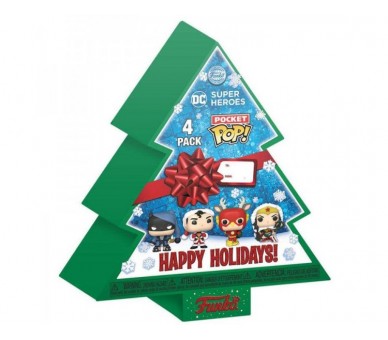 Arbol Navidad Con 4 Figuras Pocket Pop Dc Comics Tree Holida