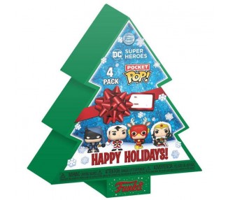Arbol Navidad Con 4 Figuras Pocket Pop Dc Comics Tree Holida
