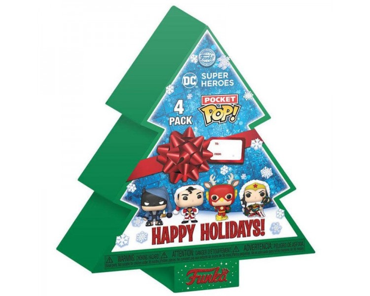 Arbol Navidad Con 4 Figuras Pocket Pop Dc Comics Tree Holida