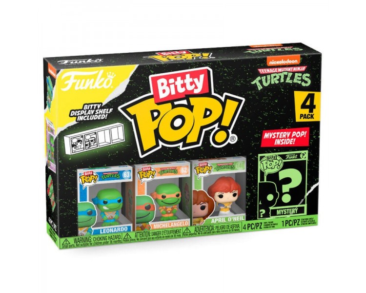 Blister 4 Figuras Bitty Pop Tortugas Ninja Leonardo