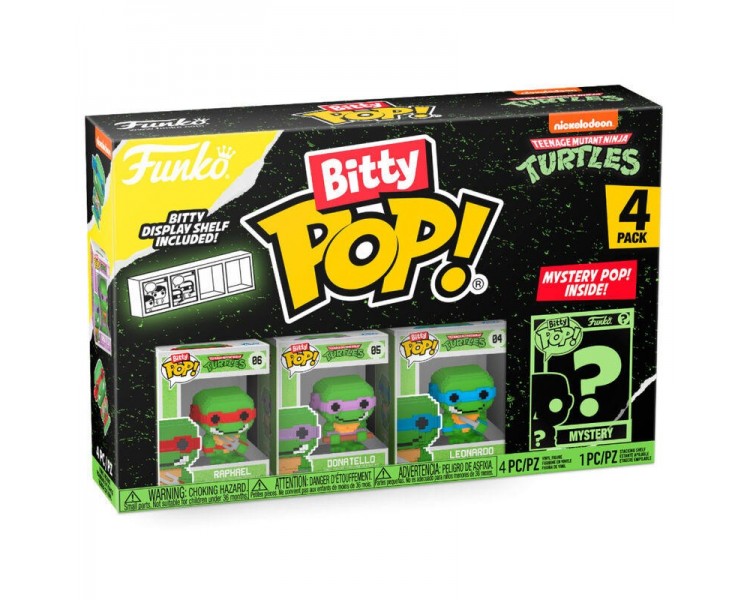 Blister 4 Figuras Bitty Pop Tortugas Ninja Blit