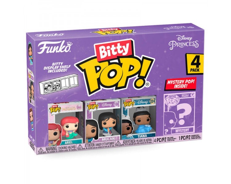 Blister 4 Figuras Bitty Pop Disney Princesas Ariel