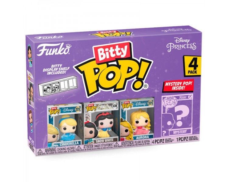 Blister 4 Figuras Bitty Pop Disney Princesas Cenicienta