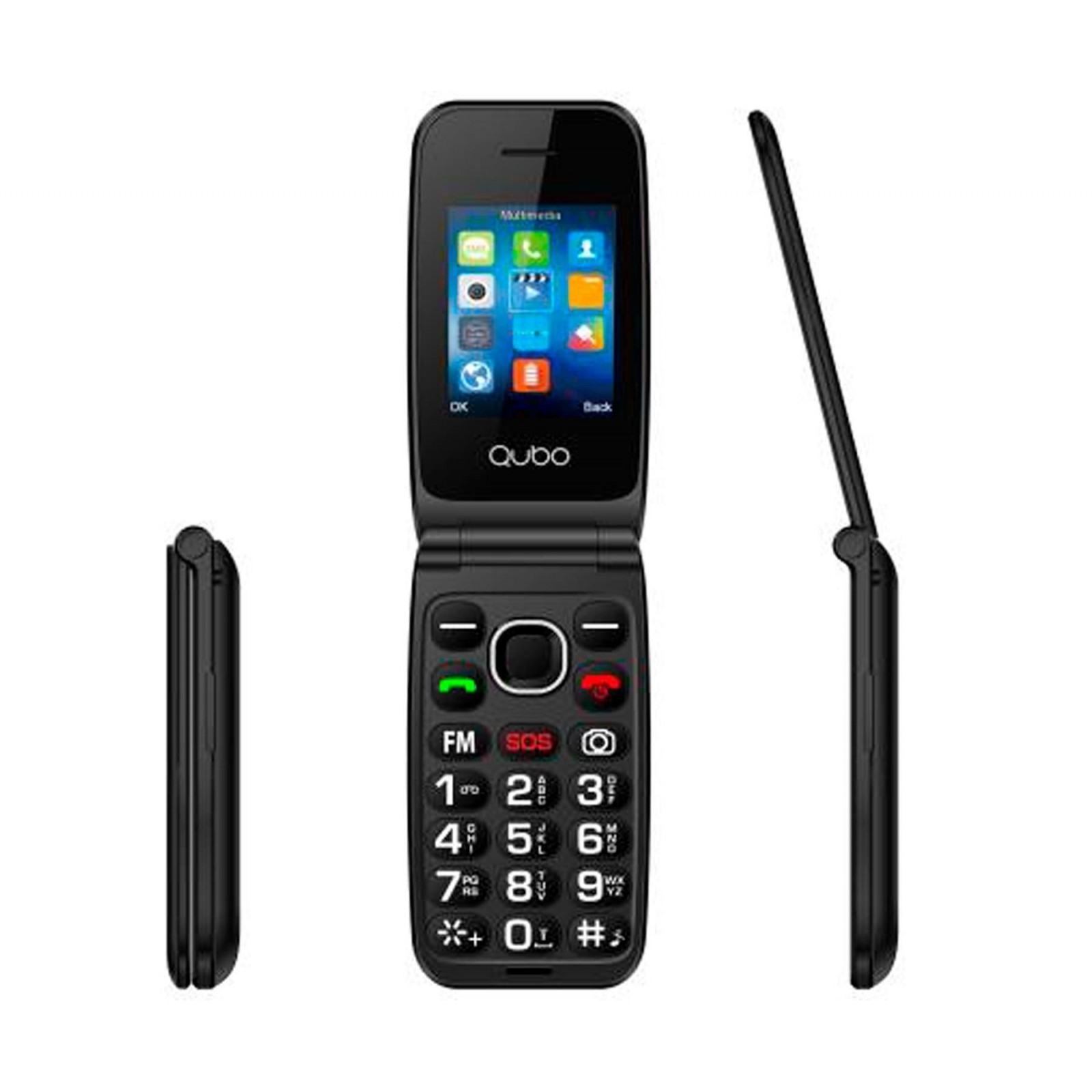 Telefono Qubo Neo2Nw Bk 2,4 Negro Sos