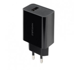 Cargador De Pared Nanocable 10.10.2004/ 1Xusb/ 2.1A/ Negro