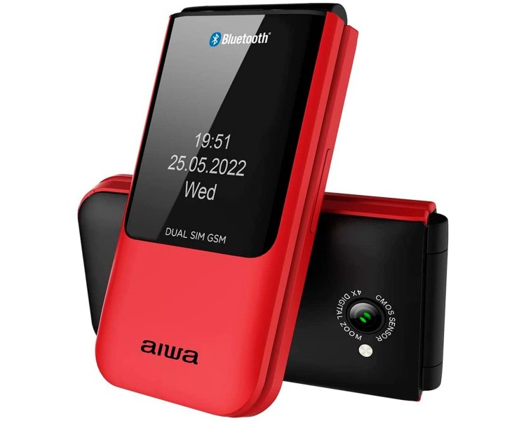 Teléfono Móvil Aiwa Fp-24Rd Para Personas Mayores/ Rojo