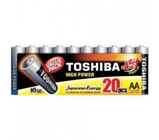 Pack De 20 Pilas Aa Toshiba High Power Lr6/ 1.5V/ Alcalinas