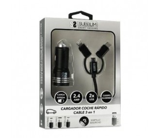 Cargador De Coche Subblim Sub-Chg-4Cc002/ 2Xusb + Cable Usb