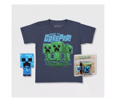 Pop & Tee Minecraft Charged Creeper Funko + Camiseta Talla M