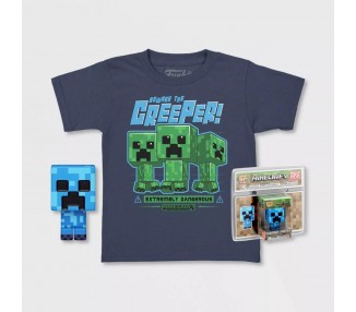 Pop & Tee Minecraft Charged Creeper Funko + Camiseta Talla S