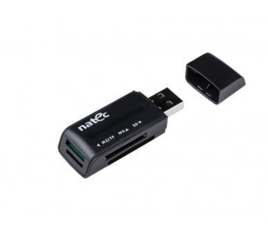 LECTOR DE TARJETAS NATEC MINI ANT 3 SDHC MMC M2 MICROSD USB 20 NEGRO