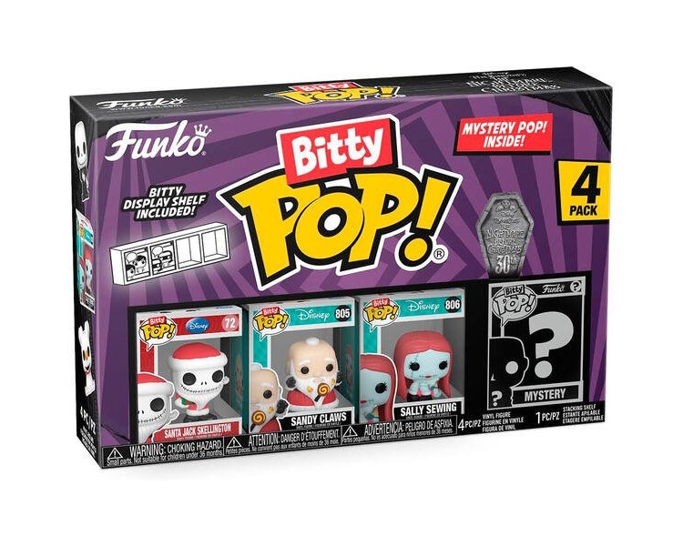 Blister 4 Figuras Bitty Pop Disney Pesadilla Antes De Navida