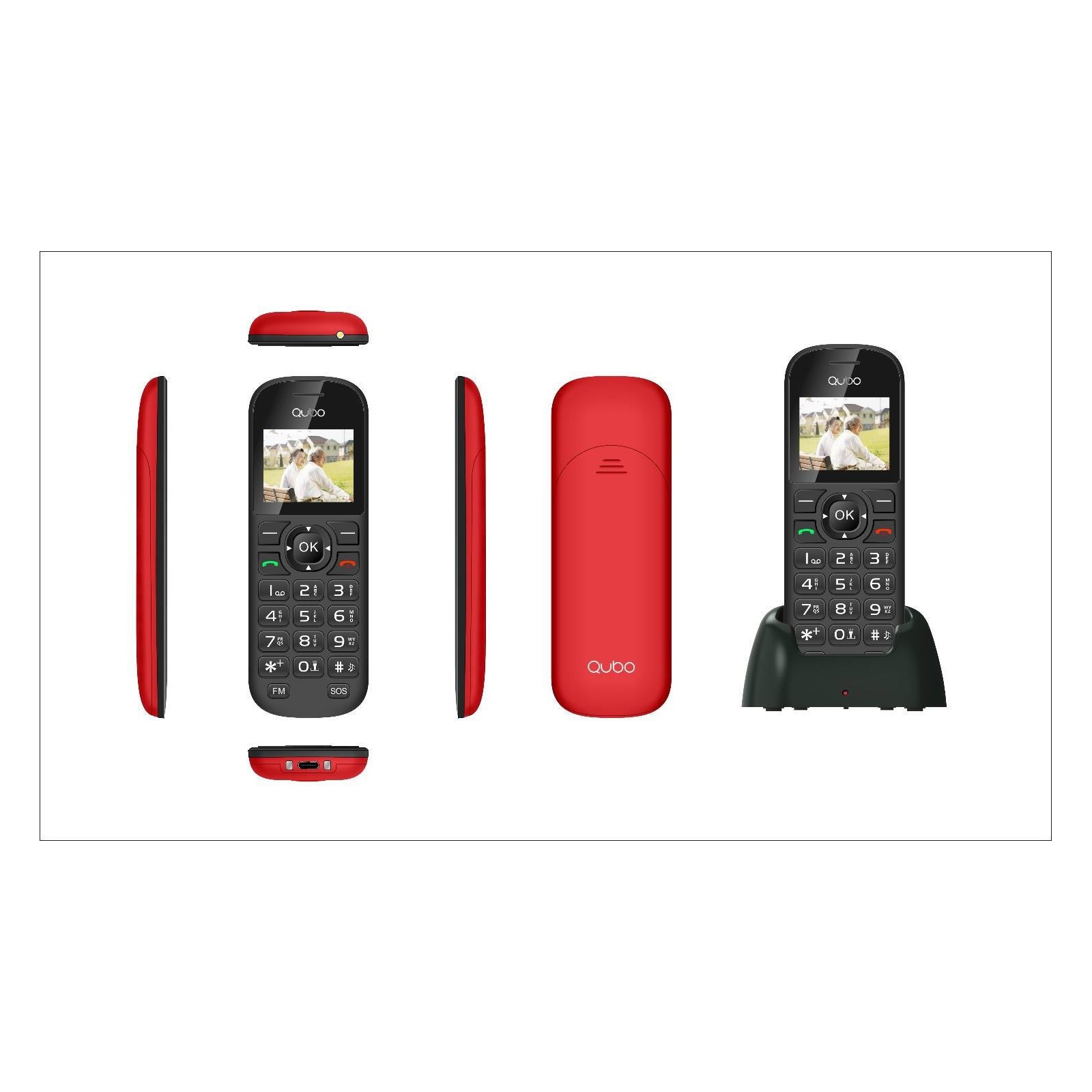 Telefono Móvil D1803 1,77 Rojo 2G Base