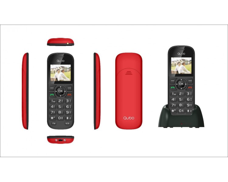 Telefono Móvil D1803 1,77 Rojo 2G Base