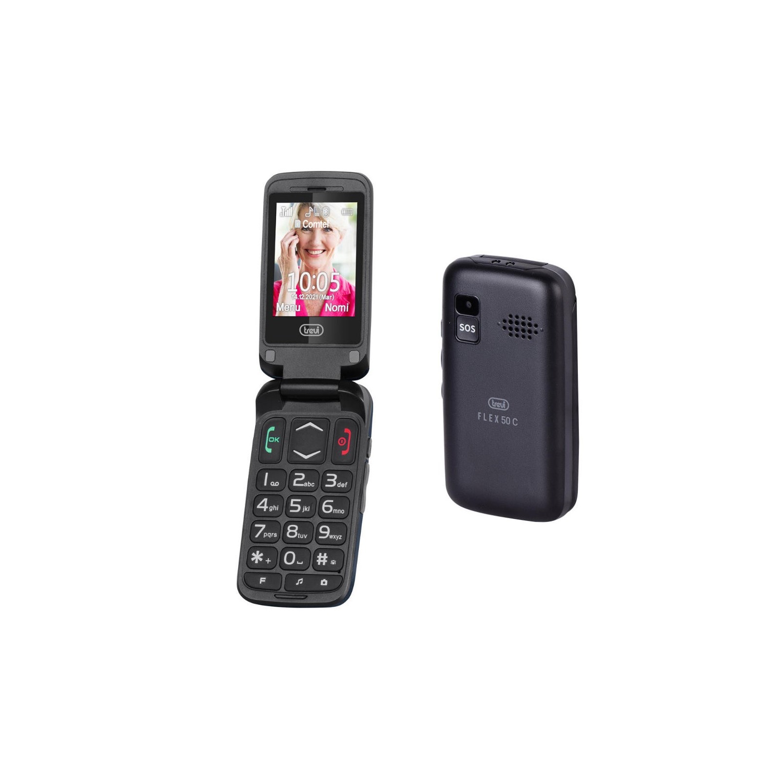 Telefono Trevi Flex 50C 2,4 Sos Negro